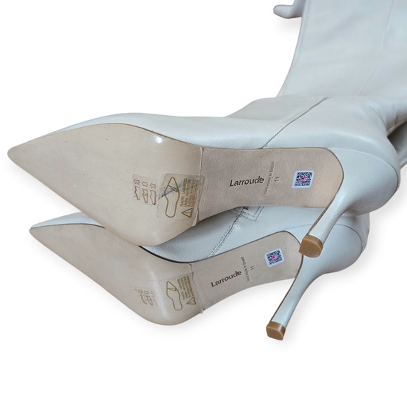 Larroude (Larroudé) Kate Over The Knee Tall Boot Cream Ivory Size 11 - Picture 7 of 9